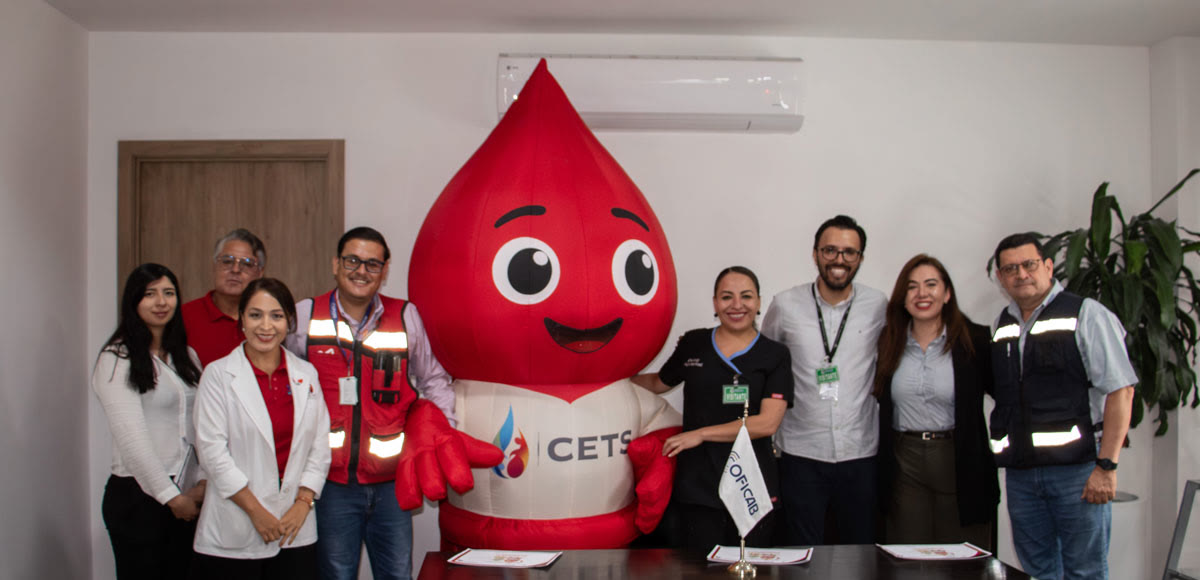 Colleagues at a blood donation campaign
