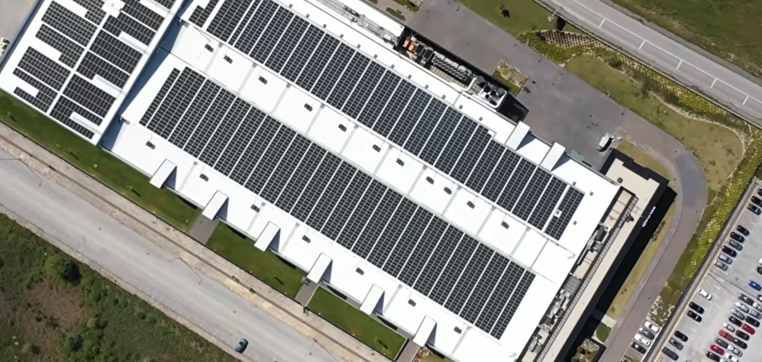 Solar panels on the roof of a COFICAB plant